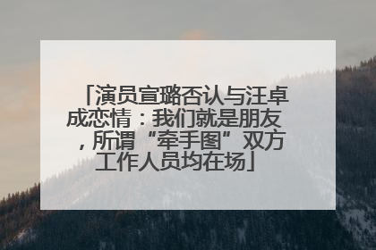 演员宣璐否认与汪卓成恋情：我们就是朋友，所谓“牵手图”双方工作人员均在场