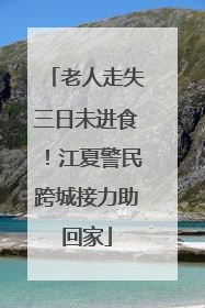 老人走失三日未进食！江夏警民跨城接力助回家