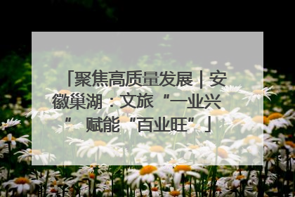 聚焦高质量发展｜安徽巢湖：文旅“一业兴” 赋能“百业旺”