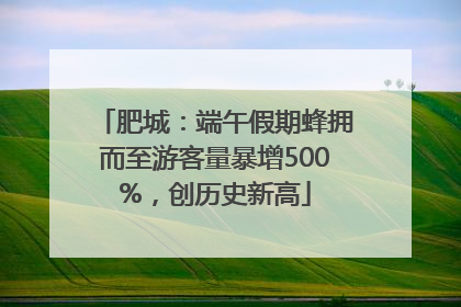 肥城：端午假期蜂拥而至游客量暴增500%，创历史新高