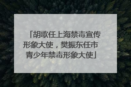 胡歌任上海禁毒宣传形象大使，樊振东任市青少年禁毒形象大使
