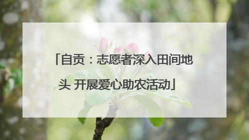 自贡：志愿者深入田间地头 开展爱心助农活动