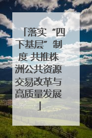 落实“四下基层”制度 共推株洲公共资源交易改革与高质量发展