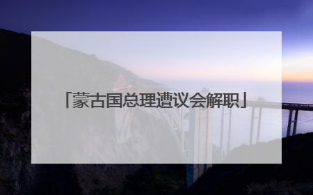 蒙古国总理遭议会解职