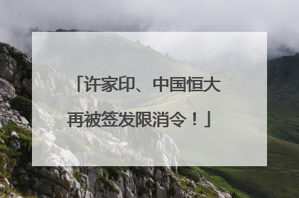 许家印、中国恒大再被签发限消令！