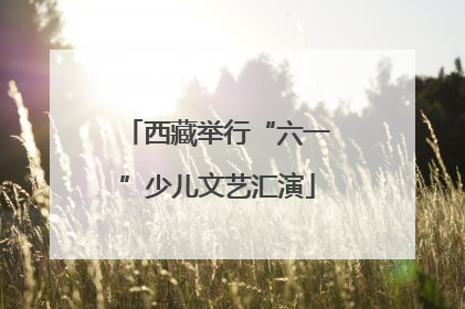 西藏举行“六一”少儿文艺汇演