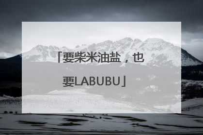 要柴米油盐，也要LABUBU