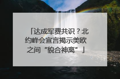 达成军费共识？北约峰会宣言揭示美欧之间“貌合神离”