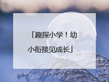趣探小学！幼小衔接见成长