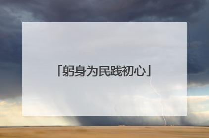 躬身为民践初心