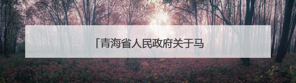 青海省人民政府关于马瑞等职务任免的通知