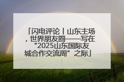 闪电评论丨山东主场，世界朋友圈——写在“2025山东国际友城合作交流周”之际
