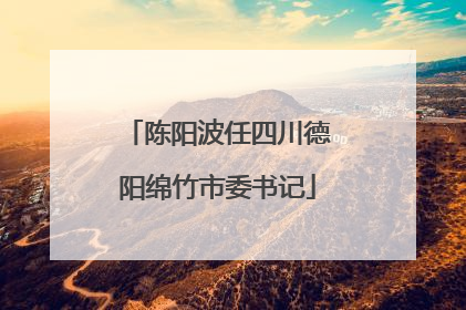 陈阳波任四川德阳绵竹市委书记