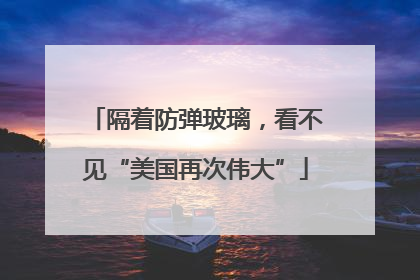 隔着防弹玻璃，看不见“美国再次伟大”