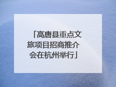 高唐县重点文旅项目招商推介会在杭州举行