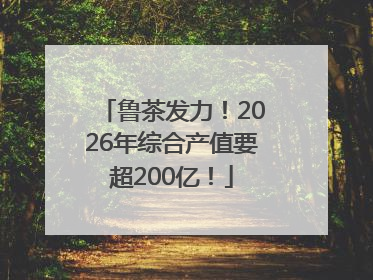 鲁茶发力！2026年综合产值要超200亿！