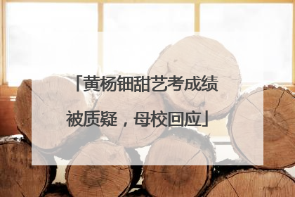 黄杨钿甜艺考成绩被质疑，母校回应
