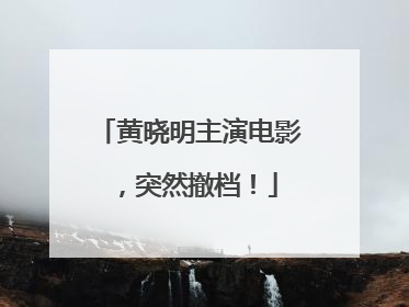 黄晓明主演电影，突然撤档！
