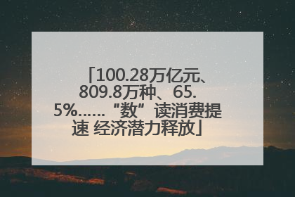 100.28万亿元、809.8万种、65.5%……“数”读消费提速 经济潜力释放