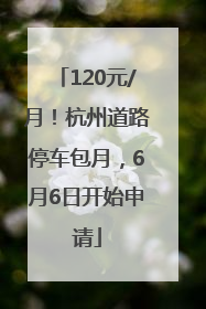 120元/月！杭州道路停车包月，6月6日开始申请