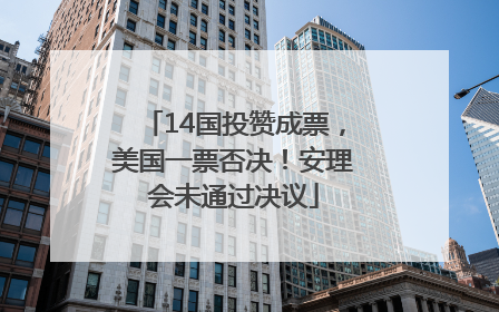 14国投赞成票，美国一票否决！安理会未通过决议