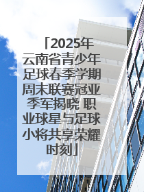 2025年云南省青少年足球春季学期周末联赛冠亚季军揭晓 职业球星与足球小将共享荣耀时刻