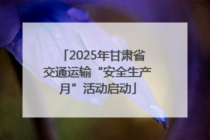 2025年甘肃省交通运输“安全生产月”活动启动