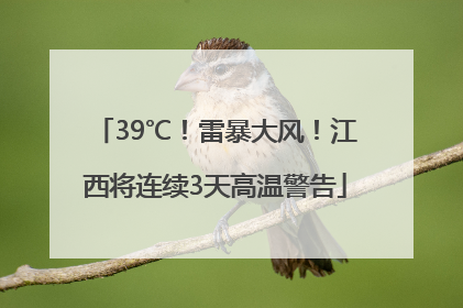 39℃！雷暴大风！江西将连续3天高温警告